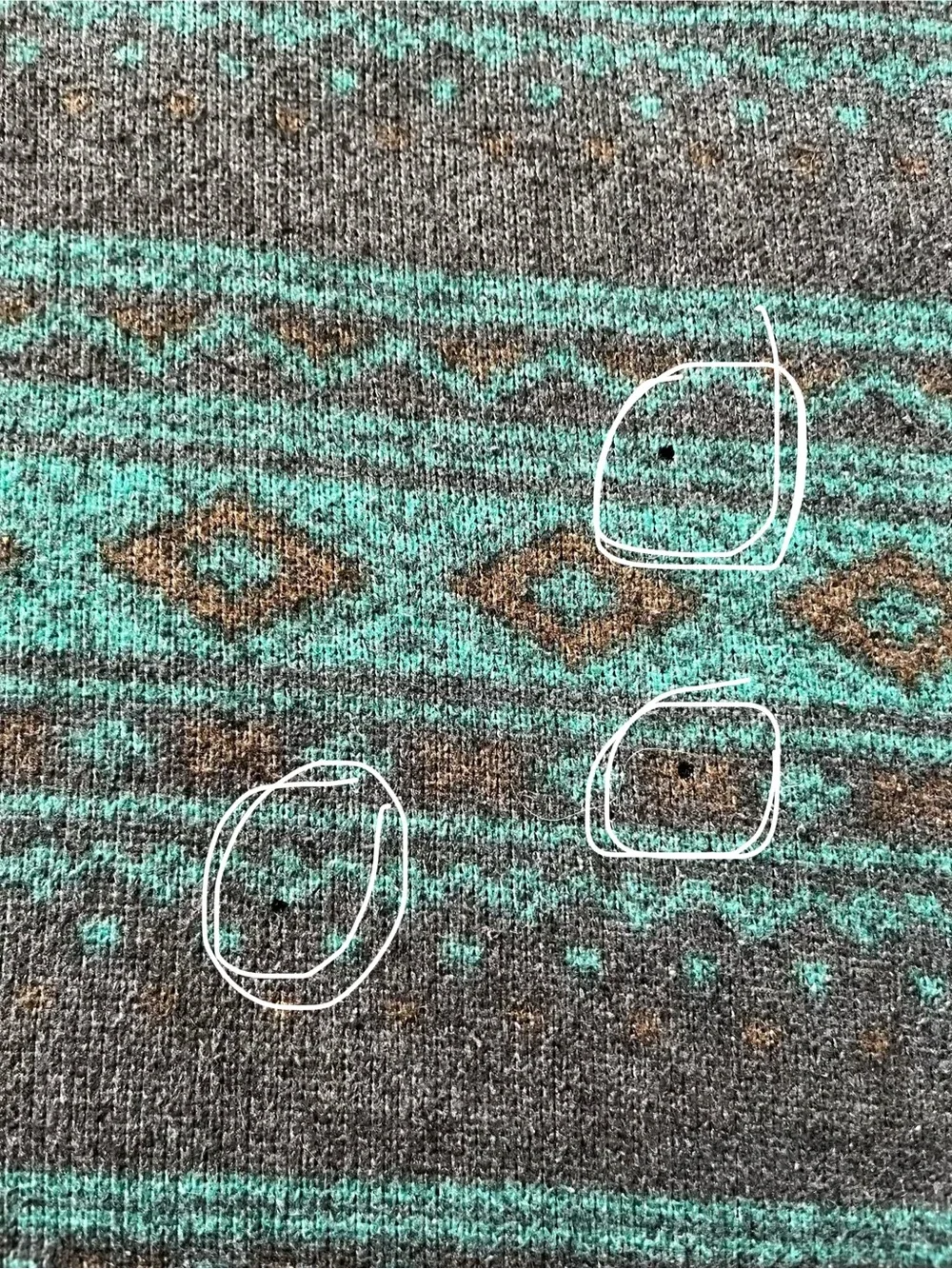 The North Face Zip-Up Sweater in Teal and Charcoal Pattern - Men’s Size XL